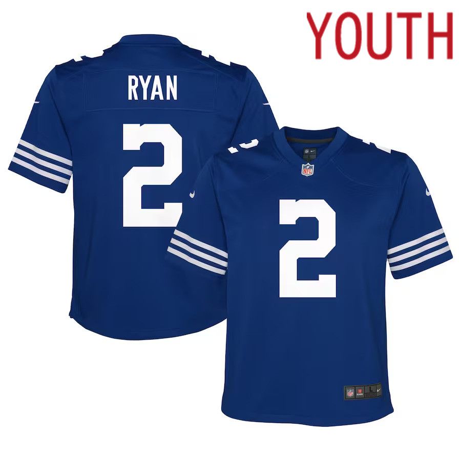 Youth Indianapolis Colts #2 Matt Ryan Nike Royal Alternate Game NFL Jersey->youth nfl jersey->Youth Jersey